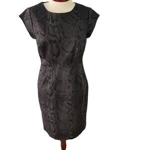 Kristin Davis Black Python Snake Print Dress Size 8 EUC Classy Career